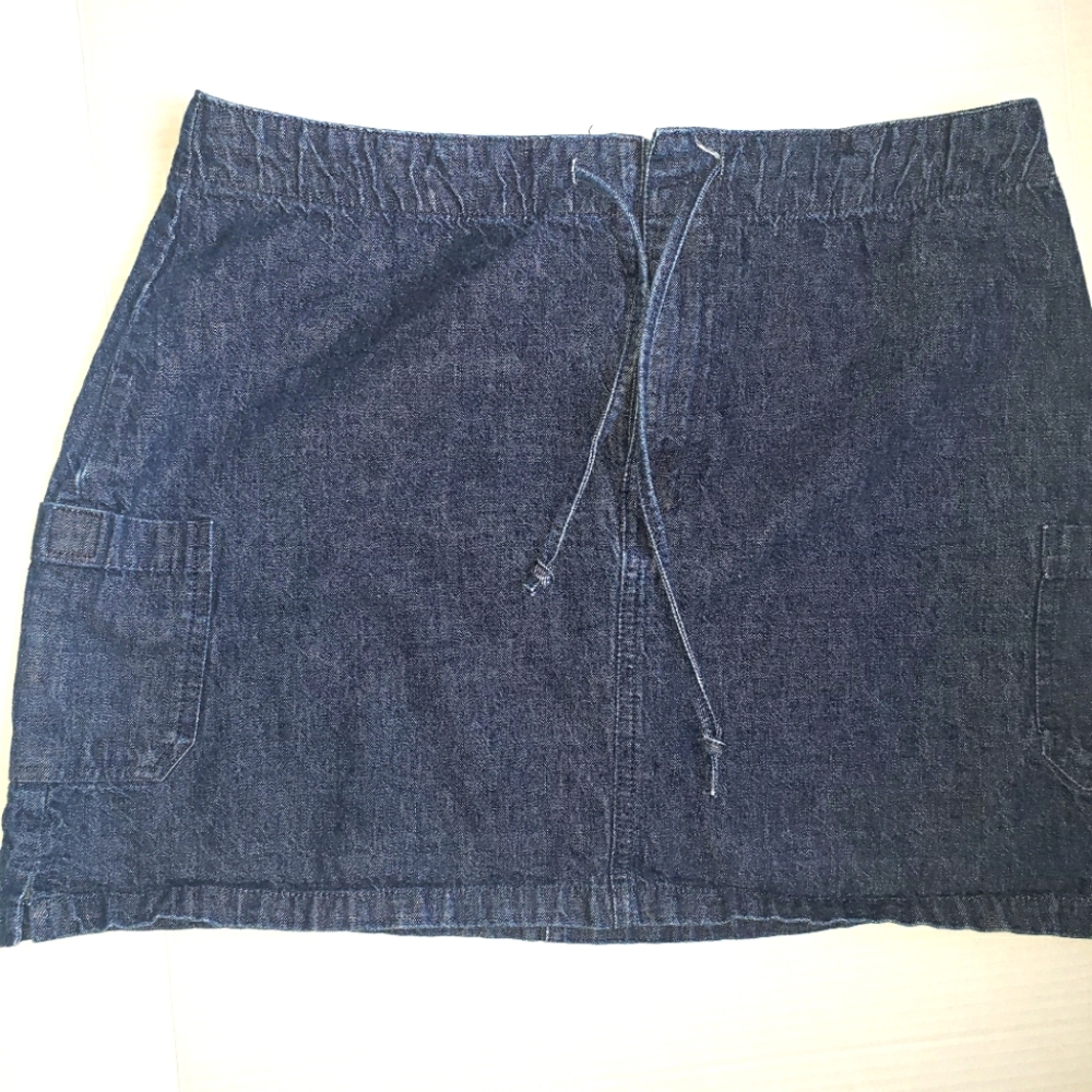 Blue Denim Mini Skirt With Cargo Pockets Women's Size 12